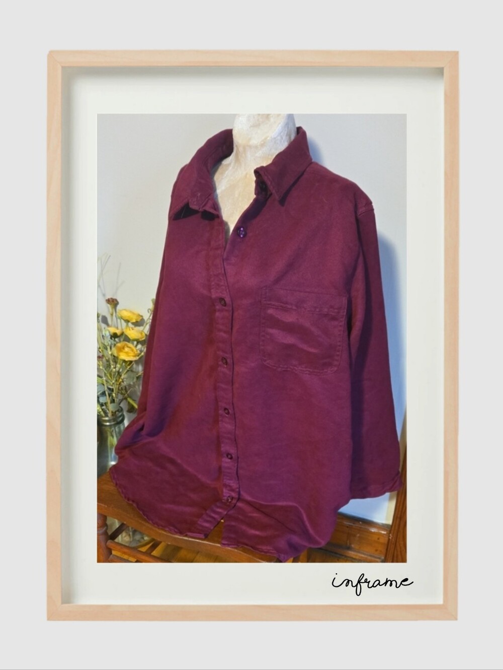 Woman Within Berry Button-Down Shirt Size 18/20